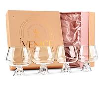 GLASSIQUE CADEAU Modern Venice Goblet Cocktail Glasses for Gin Tonic, Aperol Spritz, Sangria | Set of 4 | Large 500 ml Borosilicate Glass Balloons for Home Bar Drinks