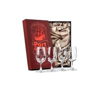 GLASSIQUE CADEAU Port and Dessert Wine, Sherry, Cordial, Aperitif Tasting Glasses | Set of 4 Small Crystal 200 ml Sippers | Mini Short Stem Nosing Taster Copitas | After Dinner Drink Glassware