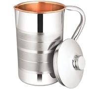 Glassique Pure Copper Pitcher with a Lid, Large Size Solid Copper, Stainless Steel Exterior Copper Water jug, Capacity 54 Oz/1600 ml, Copper Carafe For Home, Hotels & Gifting