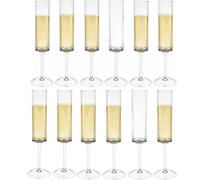 Glassjacks Ltd Plastic Champagne Flutes - Unbreakable and Reusable Premium Polycarbonate (Pack of 12) Fizz Time - Plastic Prosecco Flutes, Reusable Plastic Champagne.