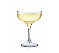 Glassjacks Ltd Plastic Polycarbonate Coupe Cocktail Champagne Glasses - Unbreakable & Reusable, Pack of 12