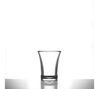 Glassjacks - Plastic Shot Glass x 100-25ml/2.5cl | Clear Polystyrene Drinkware Range | Includes 4 Complimentary Paper Cocktail Coasters
