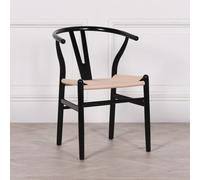 Glasstone Wishbone Black Painted Wooden Dining Chair Glasstone Black