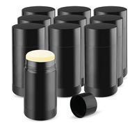 glasstore 10 Pcs Empty Deodorant Containers (Black, 75ml/2.5oz) - DIY Deodorant Tubes, Lip Balm Tubes - Bottom Fill, Twist-up Design - Reusable, Round - Personal Care, DIY Projects, Gifts