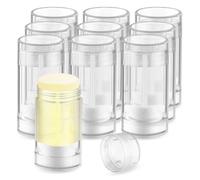 Glasstore 10 Pcs Empty Deodorant Containers, Bottom Fill, Twist-up Design, Clear, 75ml/2.5oz, Ideal for DIY, Travel, On-the-go Use