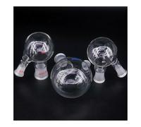 Glassware Labware 10/25/50/100/150/250ml 14/23 19/26 24/29 Central/Branch Joint Borosilicate Glass 2-neck Round Bottom Lab Boiling Flask(50ml J 24-29 24-29)