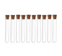Glassware Labware 10pcs 75x12mm Lab Tubes With Cork Clear 5ml Plastic Tube Wooden Plugs Bottle For Experiments