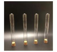 Glassware Labware 12 Pieces/pack 30 * 200mm Lab U-shape Bottom Test Tube With Cork Stopper Laboratory Tube With Cap