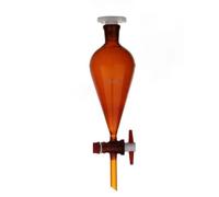 Glassware Labware 1pcs Brown And Transparent Lab Glass Shaped Separatory Funnel Separating Experiment(125ml brown)