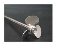 Glassware Labware 1pcs DIA 40/50/60/70/80/100/120mm 304 Stainless Steel Three-blade Paddle Laboratory 30 Degree Stirring Blade(4cm blade with rod)