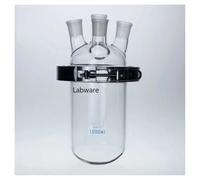 Glassware Labware 500ml/1000ml/2000ml Grade Boro. Glass 4-neck Glass Bshaped Flask Reactor With Stainless Steel Clamp(1000ml 24x4)