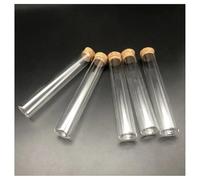 Glassware Labware 5pcs 12mm To 30mm Clear Lab Glass With Cork Stoppers Flat Bottom Tubes In Laboratory(D20x150mm)