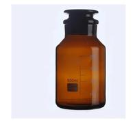 Glassware Labware Brown/Transparent Common Glass Wide Reagent Bottle With Ground Stopper Laboratory Sample Vials(500mL brown 1pcs)
