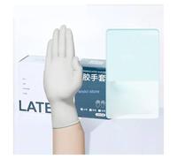 Glassware Labware Lab Gloves Nitrile Gloves Acid And Rubber Latex Disposable Lengthening Gloves(White-100Pcs-L)