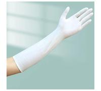Glassware Labware Lab Gloves Nitrile Gloves Acid And Rubber Latex Disposable Lengthening Gloves(White-L-20Pcs)