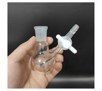 Glassware Labware Single Ground Mouth Reaction Ball Bottle Capacity 25mL Joint 14/23 PTFE Valve Reaction Flask