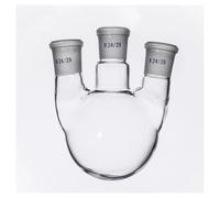 Glassware Labware Straight Three Necks Glass Flask Round Bottom High Borosilicate Glass Flask Laboratory 3-necks Section(100ml 24x19x19)