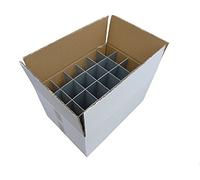Glassware Storage Box - Pack of 1 | Strong - Double Walled Cardboard Box | 24 Cells | Glass or item max width 80mm, glass max height 250mm