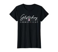 Glastonbury Connecticut (CT) Value Graphic T-Shirt, Women, Black, M