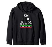Glastonbury, Somerset - Funny optician's eye chart Zip Hoodie