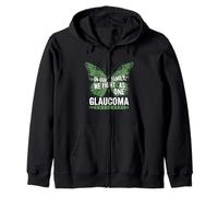 Glaucoma Awareness We Fight As One Butterfly Green Ribbon Zip Hoodie