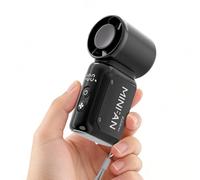 GlauStalos Portable Handheld Mini Fan, Personal Hand Fan with 199 Speeds and 3600mAh Rechargeable, LED Display Battery Operated Small Fan with Lanyard for Home Office Travel Outdoor (Black)
