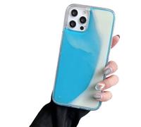 Glavecase-The Luminous for iPhone Case, 2025 New Liquid Fluorescent Case, Fun Glow in The Darkness Moving Quicksand Cases, for Phone 16/15/14/13 Pro Max (14,Blue)