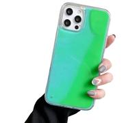 Glavecase-The Luminous for iPhone Case, 2025 New Liquid Fluorescent Case, Fun Glow in The Darkness Moving Quicksand Cases, for Phone 16/15/14/13 Pro Max (14Pro Max,Green)