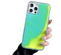 Glavecase-The Luminous for iPhone Case, 2025 New Liquid Fluorescent Case, Fun Glow in The Darkness Moving Quicksand Cases, for Phone 16/15/14/13 Pro Max (14Pro Max,Yellow)
