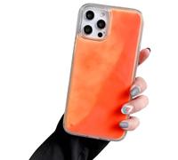 Glavecase-The Luminous for iPhone Case, 2025 New Liquid Fluorescent Case, Fun Glow in The Darkness Moving Quicksand Cases, for Phone 16/15/14/13 Pro Max (14Pro Max,Orange)