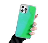 Glavecase-The Luminous for iPhone Case, Glow in The Dark Phone Case, Fun Liquid Fluorescent Moving Quicksand Cases for iPhone 16/15/14/13/12 Pro Max Plus (14,Green)
