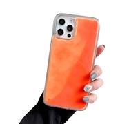 Glavecase-The Luminous for iPhone Case, Glow in The Dark Phone Case, Fun Liquid Fluorescent Moving Quicksand Cases for iPhone 16/15/14/13/12 Pro Max Plus (12pro,Orange)
