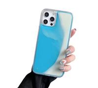 Glavecase-The Luminous for iPhone Case, Glow in The Dark Phone Case, Fun Liquid Fluorescent Moving Quicksand Cases for iPhone 16/15/14/13/12 Pro Max Plus (14,Blue)