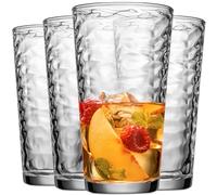 Glaver's Drinking Glasses Set of 4 Highball Glass Cups, 17 Oz. Basic Cooler Glassware, ideal for Water, Juice, Cocktails, Iced Tea and more. Dishwasher Safe.