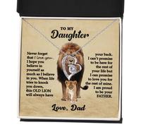 GLAVICY Gifts For Daughter From Dad, To My Daughter Birthday Message Card and Box Meaning Alluring Beauty Necklace From Dad Jewelry Charm Present Christmas Gift For Daughter Necklace, Cubic Zirconia