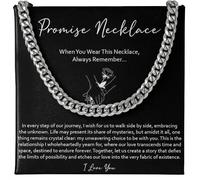 GLAVICY To My Boyfriend Necklace From Girlfriend, Promise Necklace For Boyfriend, Cuban Link Chain Jewelry with Message Card and Box, Gifts For Birthday Valentines Christmas, Stainless Steel, No