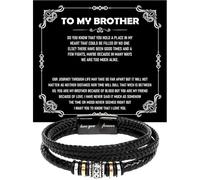 GLAVICY To My Brother Bracelet, Bracelet for Brother from Sister, Gifts from Mom and Dad, Birthday Gift with Message Card and Box, Brother Bracelet, Stainless Steel, no gemstone