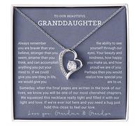 GLAVICY To Our Granddaughter Necklace, Granddaughter Necklace From Grandparents, Granddaughter Gifts From Grandma And Grandpa, Graduation Gift, Surprise Christmas, Stainless Steel, No Gemstone