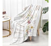 Glawry Inspirational Throw Blanket for Bed,50x60 Inch, Christian Bible Verses Floral Scriptures Motivational Quotes Farmhouse Sayings Cross Words Soft Cozy Flannel Blankets for Sofa Couch Chair