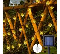 Glaxcidy Solar String Lights, 39.3 Ft 100 LEDs North Star Fairy Lights with 8 Modes, Waterproof String Light, Christmas Star Hanging Light for Gardens, Terraces, Tree Decorations