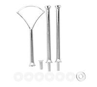 Glayent 1 Set 2 3-Tier Cake Stand with Middle Handle Made of Heavy Metal Mounting Material Rodshape: Fan Colour: Silver Quantity: 1 Sets