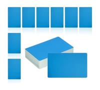 Glayent 150 Pieces Metal Business Card Blanks 1/64 3.4 x 2 Aluminum Laser Engraving Material for DIY Business Cards, Blue