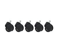 Glayent 50mm Office Chair Roller Castor Wheels - Set of 5 - Black