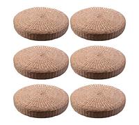 Glayent 6 Pcs 40cm Cushion Round Straw Weave Handmade Pillow Floor Yoga Chair Seat Mat