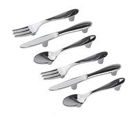 Glayent 6 PCS Knife Spoon Fork Kitchen Cabinet Closet Drawer Pull Handles Knobs 3-Inch Center to Center (Silver)