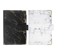 Glayent Budget Binder, 2 Pieces Marble A6 Binder Notebook Binder 6 Ring Personal Budget Binder for Money Envelopes A6 Filling Paper