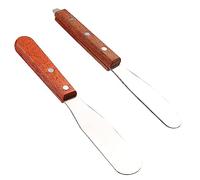 Glayent Dental Lab 8 Spatula + Metal, As Pictured, Plaster Alignment Mixing Wax End Instrument, Plaster Mixing Knife with Wooden Handle
