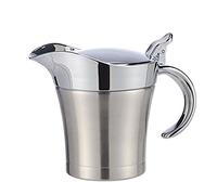 Glayent Gravy Boat Porcelain Stainless Steel Sauces Milk Jug with Lid Sauces Gravy Boat with Sauces