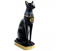 Glayent Resin Egyptian Cat Bastet Figure Anime Egyptian Goddess Statue Sculpture Home Bar Office Desktop Decoration (Large)