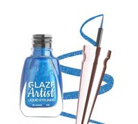 Glaze Artist Liquid Eyeliner - Magical Blue | Waterproof & Smudge-Proof | Glossy Finish with Intense Shine | High Pigment | Easy Glide Applicator | 6ml